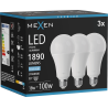 Mexen Nova 3x LED-Glühbirne E27, A70, 18W, Kalt - 6500K, 1890 lm - L100-E27-1865-01x03