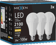 Mexen Nova 3x LED-Glühbirne E27, A70, 20W, Warm - 3000K, 2100 lm - L100-E27-2030-01x03