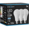 Mexen Nova 3x LED-Glühbirne E27, A70, 20W, Kalt - 6500K, 2100 lm - L100-E27-2065-01x03