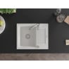 Mexen Enzo Granitspüle 1-Becken mit Abtropffläche 576 x 465 mm, weiß, Siphon Chrom - 6506571005-20