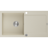 Mexen Leo Granitspüle 1-Becken mit Abtropffläche 900 x 500 mm, beige, Chrom-Siphon - 6501901010-69
