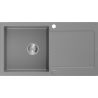 Mexen Leo Granitspüle einbeckig mit Abtropffläche 900 x 500 mm, grau, Siphon Chrom - 6501901010-71