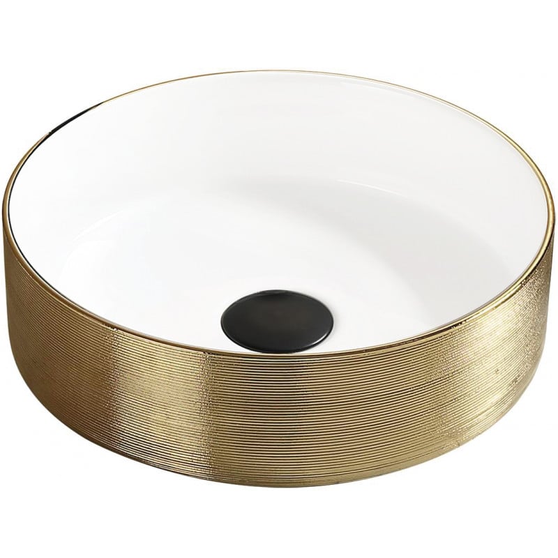 Mexen Clarisa Aufsatzwaschbecken 36 x 36 cm, weiß/gold - 22073655