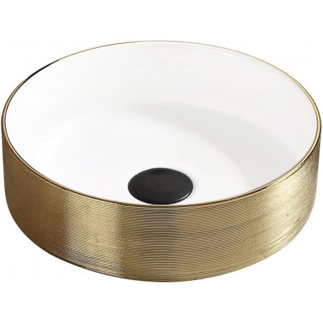 Mexen Clarisa Aufsatzwaschbecken 36 x 36 cm, weiß/gold - 22073655