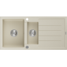Mexen Andres Granitspüle 1,5 Becken mit Abtropffläche 1000 x 500 mm, beige, Siphon Chrom - 6515101510-69