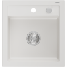 Mexen Vito Granitspüle 1-Becken 520 x 490 mm, weiß, Siphon Chrom - 6503521000-20