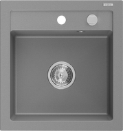 Mexen Vito Granitspüle 1-beckig 520 x 490 mm, grau, Siphon chrom - 6503521000-71