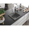 Mexen Vito Granitspüle 1-beckig 520 x 490 mm, grau, Siphon chrom - 6503521000-71