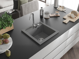 Mexen Vito 1-Becken-Granit-Spüle 520 x 490 mm, Grau - 6503521000-71