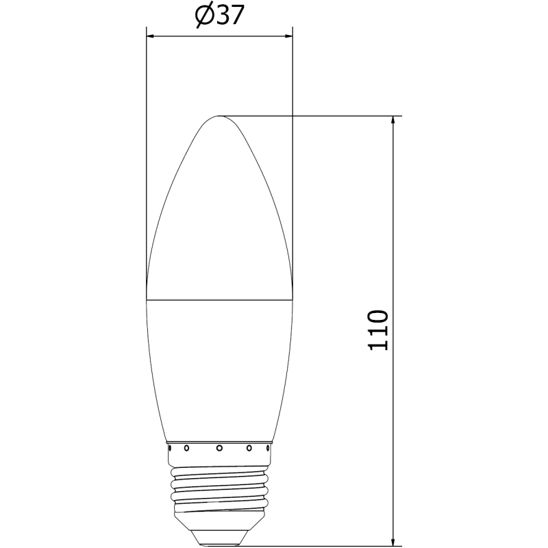 Mexen Nova 6x LED-Glühbirne E27, C37, 10W, Warm - 3000K, 1055 lm - L102-E27-1030-01x06