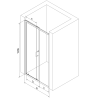 Mexen Apia Schiebetüren 145 cm, Streifen, Chrom - 845-145-000-01-20