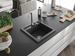 Mexen Vito 1-Becken-Granit-Spüle 520 x 490 mm, Schwarz gesprenkelt - 6503521000-76