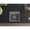 Mexen Milo Granitspüle 1-Becken 435 x 410 mm, grau, Siphon Chrom - 6505441000-71