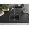 Mexen Milo Granitspüle 1-beckig 435 x 410 mm, schwarz gesprenkelt, Chrom-Siphon - 6505441000-76