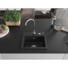 Mexen Milo Granitspüle 1-Becken 435 x 410 mm, schwarz, verchromter Siphon - 6505441000-77