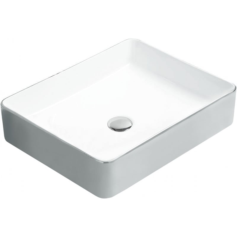 Mexen Estela Aufsatzwaschbecken 50 x 40 cm, weiß/silber - 22105052