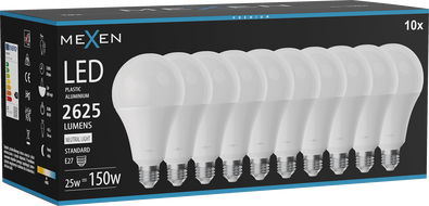 Mexen Nova 10x LED-Glühlampe E27, A95, 25W, Neutral - 4000K, 2625 lm - L100-E27-2540-01x10