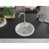 Mexen Diego Granitspüle 1-Becken 488 x 480 mm, weiß, Siphon chrom - 6512481000-20