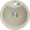 Mexen Diego Granitspüle 1-beckig 488 x 480 mm, beige, Siphon Chrom - 6512481000-69