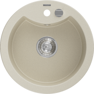 Mexen Diego Granitspüle 1-beckig 488 x 480 mm, beige, Siphon Chrom - 6512481000-69