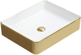 Mexen Estela Aufsatzwaschbecken 50 x 40 cm, weiß/gold - 22105053