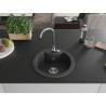 Mexen Diego Granitspüle 1-Kammer 488 x 480 mm, schwarz gesprenkelt, Chrom-Siphon - 6512481000-76