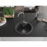Mexen Diego Granitspüle 1-Becken 488 x 480 mm, schwarz, Siphon Chrom - 6512481000-77