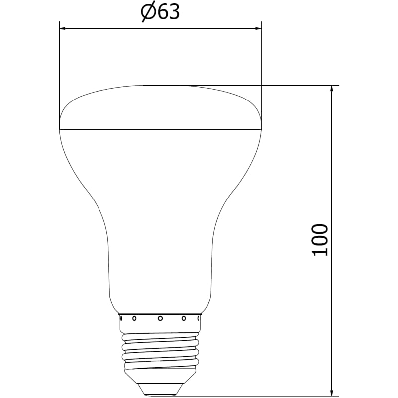 Mexen Nova 10x LED-Glühbirne E27, R63, 10W, Kalt - 6500K, 1055 lm - L104-E27-1065-01x10