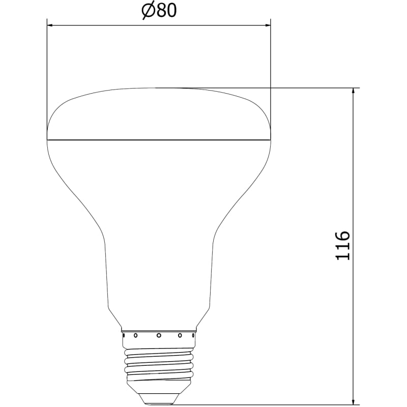 Mexen Nova 10x LED-Glühlampe E27, R80, 12W, Warm - 3000K, 1260 lm - L105-E27-1230-01x10