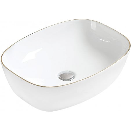 Mexen Lita Aufsatzwaschbecken 49 x 37 cm, weiß/gold - 22124905