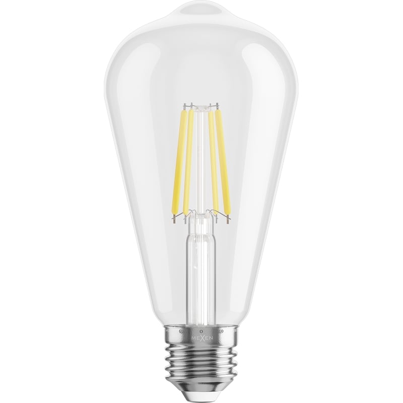 Mexen Vintis 3x LED-Filament-Glühbirne E27, ST64, 4W, Kalt - 6500K, 470 lm, klar - L152-E27-0465-00x03