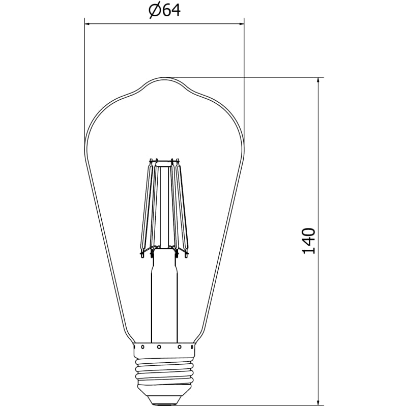 Mexen Vintis 3x LED-Filamentlampe E27, ST64, 6W, Kalt - 6500K, 720 lm, klar - L152-E27-0665-00x03