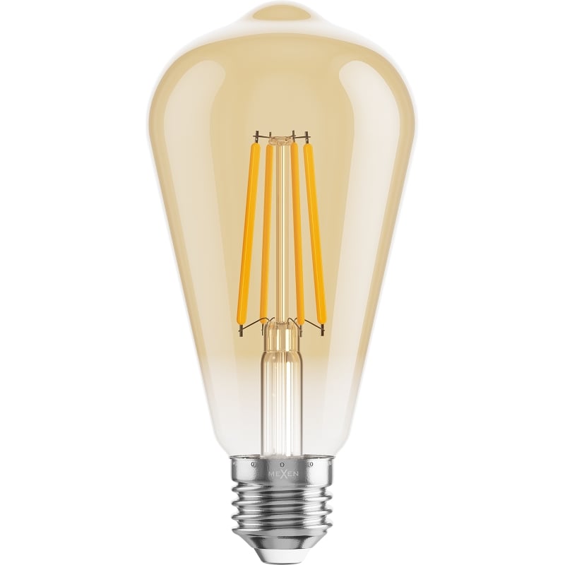 Mexen Vintis 3x LED-Filament-Glühbirne E27, ST64, 8W, Warm - 2700K, 750 lm, Amber - L152-E27-0827-50x03