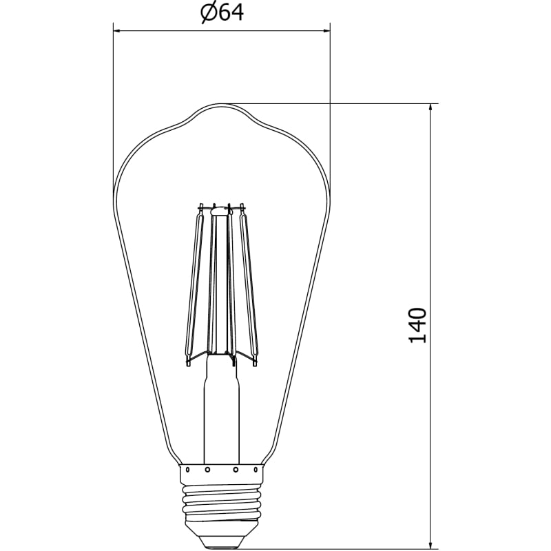 Mexen Vintis 3x LED-Filamentlampe E27, ST64, 8W, Warm - 2700K, 680 lm, Rauch - L152-E27-0827-70x03