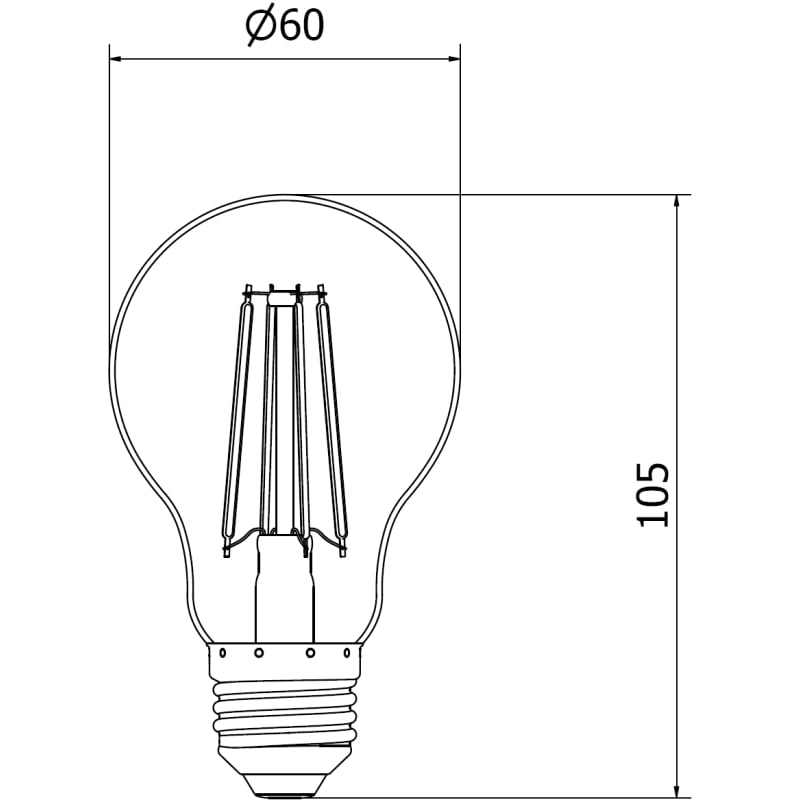 Mexen Vintis 10x Filament-LED-Lampe E27, A60, 8W, Warm - 2200K, 600 lm, Smoke - L150-E27-0822-70x10