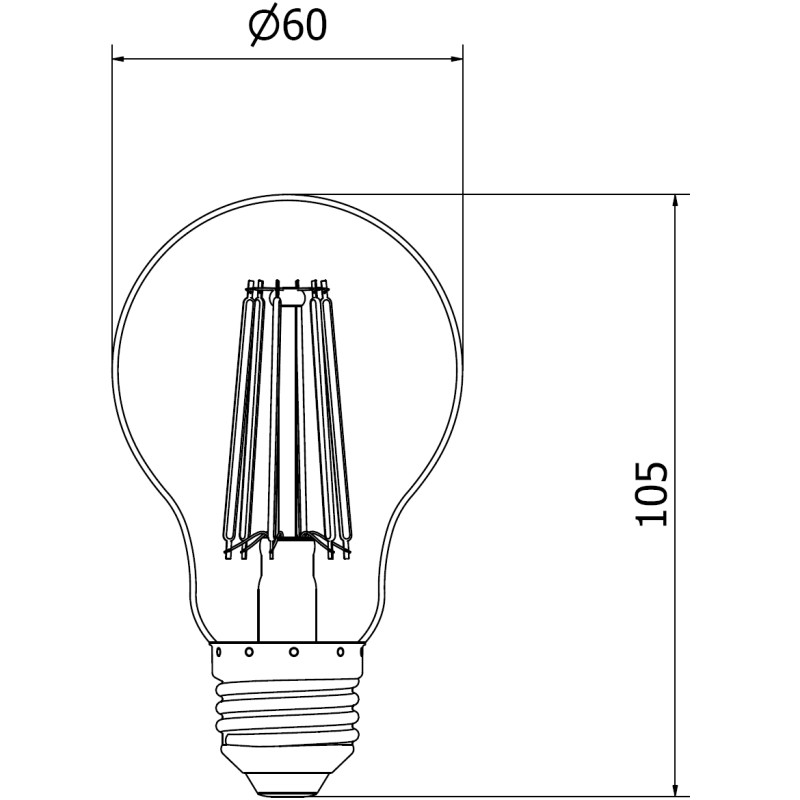 Mexen Vintis 10x LED-Filament-Glühbirne E27, A60, 10W, Kalt - 6500K, 1320 lm, klar - L150-E27-1065-00x10