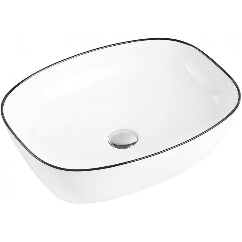 Mexen Lita Tischaufsatzwaschbecken 49 x 37 cm, weiß/schwarz - 22124907