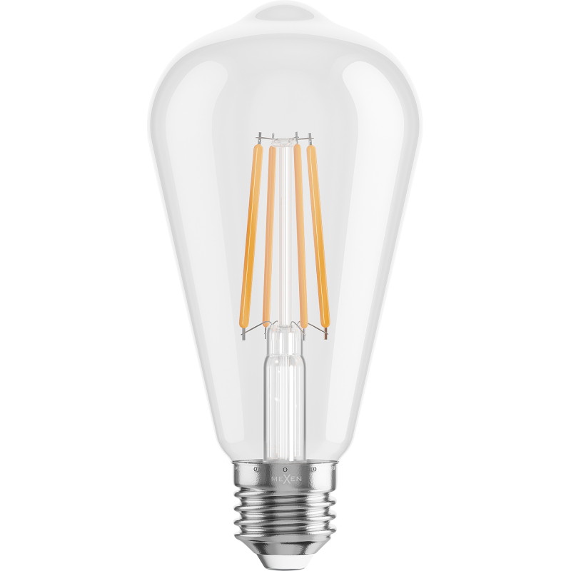 Mexen Vintis 6x LED-Filament-Glühbirne E27, ST64, 8W, Warm - 2700K, 1055 lm, klar - L152-E27-0827-00x06