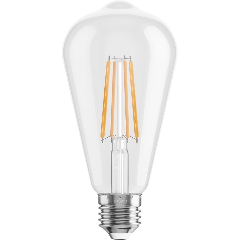 Mexen Vintis 10x LED-Filamentlampe E27, ST64, 8W, Warm - 2700K, 1055 lm, klar - L152-E27-0827-00x10