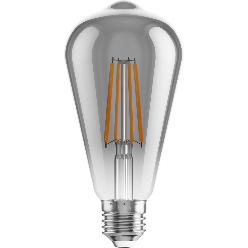 Mexen Vintis 6x LED-Filament-Glühbirne E27, ST64, 8W, Warm - 2700K, 680 lm, rauch - L152-E27-0827-70x06