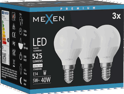 Mexen Nova 3x LED-Glühbirne E14, G45, 5W, Neutral - 4000K, 525 lm - L101-E14-0540-01x03
