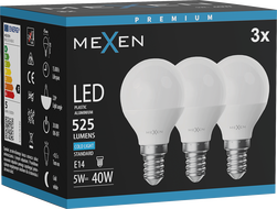 Mexen Nova 3x LED-Lampe E14, G45, 5W, Kalt - 6500K, 525 lm - L101-E14-0565-01x03