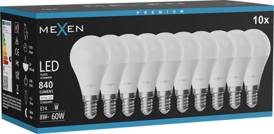 Mexen Nova 10x LED-Glühbirne E14, G45, 8W, Neutral - 4000K, 840 lm - L101-E14-0840-01x10