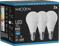 Mexen Nova 3x LED-Glühbirne E14, G45, 8W, Kalt - 6500K, 840 lm - L101-E14-0865-01x03