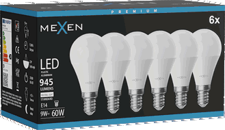 Mexen Nova 6x LED-Lampe E14, G45, 9W, Neutral - 4000K, 945 lm - L101-E14-0940-01x06