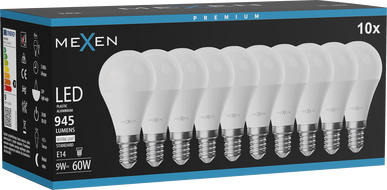 Mexen Nova 10x LED-Lampe E14, G45, 9W, Neutral - 4000K, 945 lm - L101-E14-0940-01x10