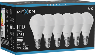Mexen Nova 6x LED-Glühbirne E14, G45, 10W, Neutral - 4000K, 1055 lm - L101-E14-1040-01x06