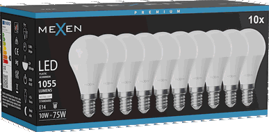 Mexen Nova 10x LED-Glühbirne E14, G45, 10W, Neutral - 4000K, 1055 lm - L101-E14-1040-01x10