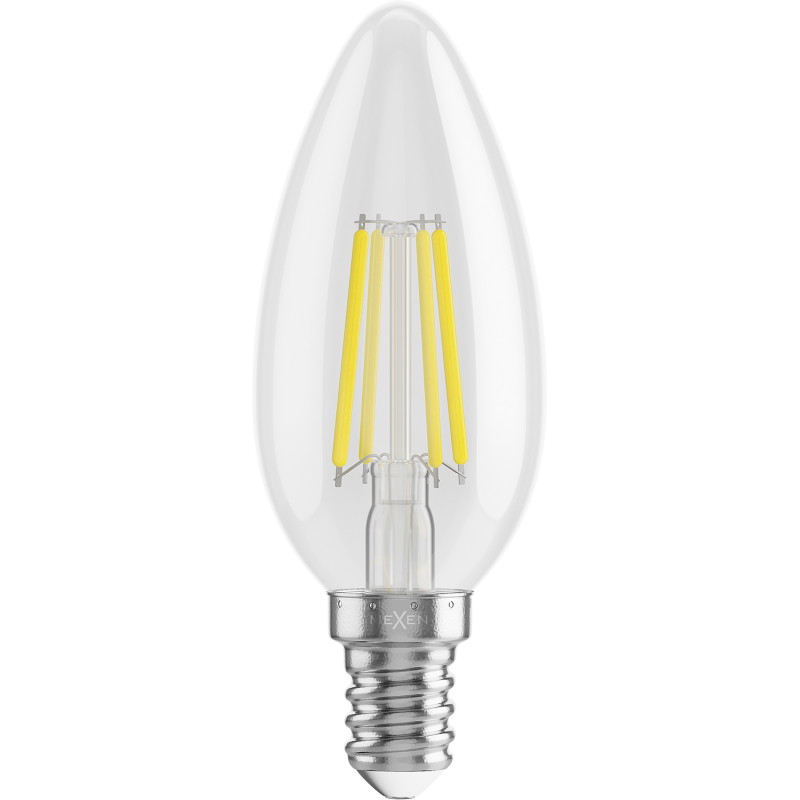 Mexen Vintis 10x LED-Filamentlampe E14, C35, 6W, Neutral - 4000K, 720 lm, klar - L154-E14-0640-00x10
