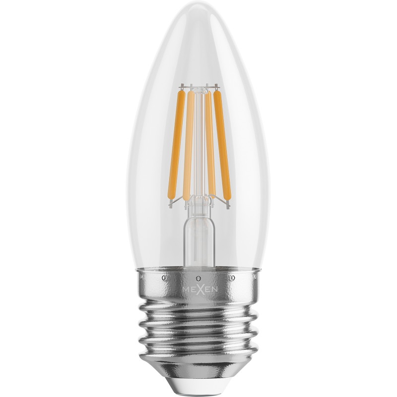 Mexen Vintis 3x LED-Filament-Glühbirne E27, C35, 6W, Warm - 2700K, 720 lm, klar - L154-E27-0627-00x03